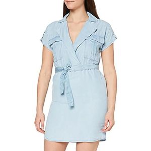 Noisy May NOS DE Nmvera S/S Endi Tencel Shirt Dress Noos Jurk Dames, licht jeansblauw