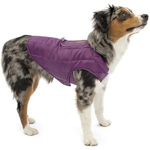 Kurgo Loft hondenjas, hondenwinterjas, waterbestendig, omkeerbaar, klein, diep violet/houtskool