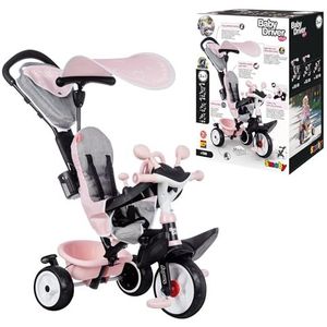 Smoby - Driewieler Baby Driver Plus grijs – kinderfiets vanaf 741501 maanden – stille wielen – parkeerrem – 10