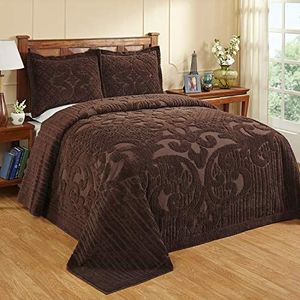 Better Trends/Pan Overseas Ashton Sprei voor superkingsize bed, 304,8 x 279,4 cm, chocoladebruin