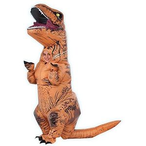 Rubie's Officieel T-Rex Jurassic World opblaasbaar kostuum voor kinderen, eenheidsmaat, 5-7 jaar