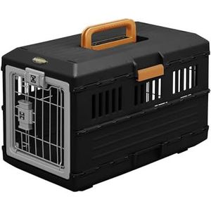 Iris Ohyama, Opvouwbare transportbox voor honden en katten FC-550, kunststof, zwart, 55 x 31,5 x 36,4 cm