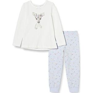 Sanetta Meisjespyjama Broken White betoverende pyjama indrukwekkende rehkitz-kunstwerk, Beige