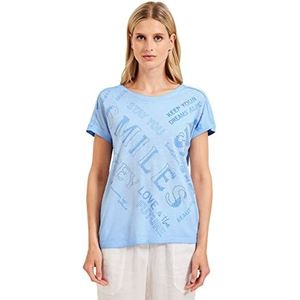 Cecil B320056 T-shirt met korte mouwen voor dames, Kleur: blauw