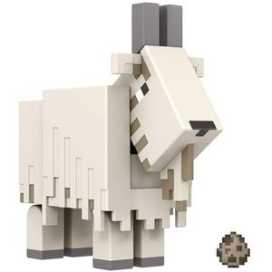 Mattel Minecraft HDV15 - Geit actiefiguur (ca 8 cm) met 1 bouwelement en accessoires, constructiespeelgoed gebaseerd op het videospel, speelgoedverzamelcadeau voor fans en kinderen vanaf 6 jaar
