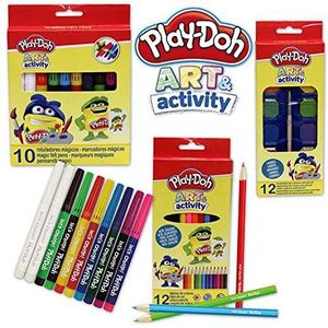 CYP Brands - Set potloden, magische markers, schoolmateriaal om in te kleuren, Play Doh