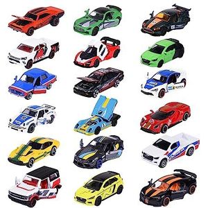 Majorette Racing Cars - 1 van de 18 willekeurige speelgoedauto's, zeer gedetailleerd, schaal 1/64 (7,5 cm), met verzamelkaart, modelauto voor kinderen vanaf 3 jaar, gesorteerd, willekeurig,