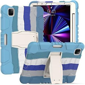 Trouvez avec le support pour Samsung Tab A7 2020 T500 T505, durable, hybride, aux chocs, résistant, TROIS léger boîtier de protection en silicone pour tablette d'enfant (bleu clair)