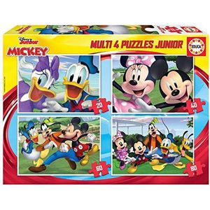 Educa - Set van 4 progressieve puzzels voor kinderen van 20 tot 80 stukjes. Mickey & Friends Multi 4 Junior