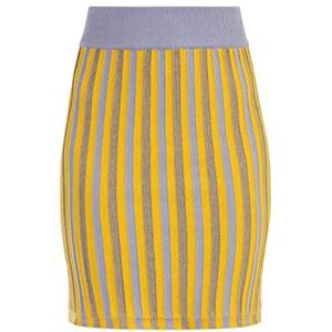carato Mini jupe en tricot pour femme, lilas multicolore, L
