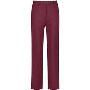Gerry Weber Pantalon long pour femme avec plis à armatures - Pantalon long uni - Jambes légèrement raccourcies, Rioja, 48