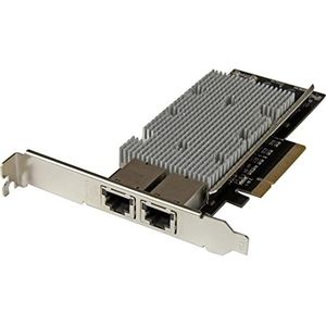 StarTech.com PCI Express netwerkkaart 2 poorten 10GBase-T Ethernet met Intel X540 chipset, PCIe GbE NIC-adapter zwart roestvrij staal