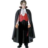 Widmann - Kinderkostuum vampier, overhemd met broek, vest, vlinderdas, cape, bloedzuiger, dracula, themafeest, carnaval, Halloween