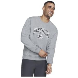 Skechers Skech-Sweats Delta Crew T-shirt voor heren, grijs.