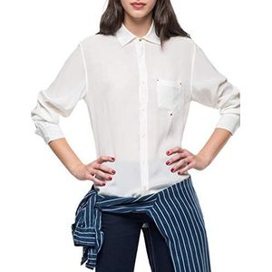 Replay Blouse dames, wit (gebroken wit 11), L, wit (Off White 11)