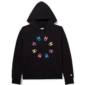 Champion Legacy Graphic Shop G Ultralight Powerblend Fleece Sweatshirt met capuchon voor meisjes, zwart.