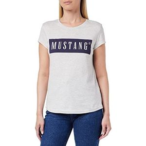 MUSTANG Dames T-Shirt Alina C Logo, lichtgrijs gemêleerd, 4141