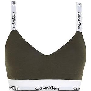 Calvin Klein Lange gevoerde bralette (medium) Bralette voor dames, Field Olive