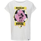 Recovered Disney Micky Mouse T-shirt voor dames, natuurlijke kleuren, Meerkleurig