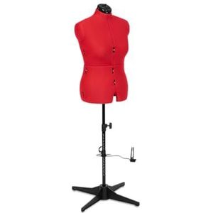 Adjustoform Naaidummy, naaipop, 8 stuks verstelbaar, (jurkmaat EU 44 - 50) medium, klaproos rood