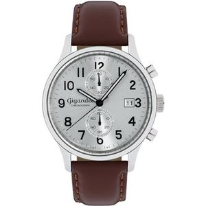 Gigandet Montre analogique à quartz japonais pour homme avec bracelet en cuir 14VNAG49NE/002, argenté, lanière