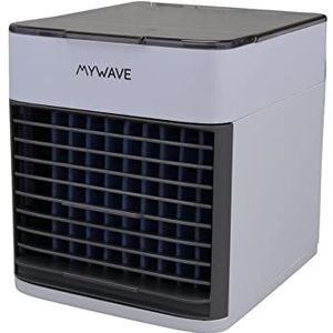 My Wave - Draagbare mini-ventilator en luchtbevochtiger - Vermogen van 5 W en 450 ml capaciteit - Draagbare 3-speed airconditioner en luchtbevochtiger functie - Geluidsarm