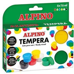 Alpino Tempera verf 6 x 16 ml | schoolbenodigdheden