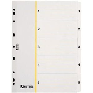Rexel Index Digital 1-5 Mylar register (wit, A4, 222 mm, 298 mm, 8 mm)
