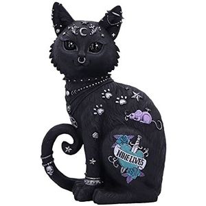 Nemesis Now Nine Lives kattenfiguur, 22 cm, zwart