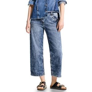 Cecil B377180 Damesjeans, losse pasvorm, Mid Blue Wash.