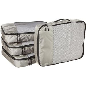 Amazon Basics Opbergtassen voor bagage, maat L, blauw, 4 stuks, grijs., Taille L