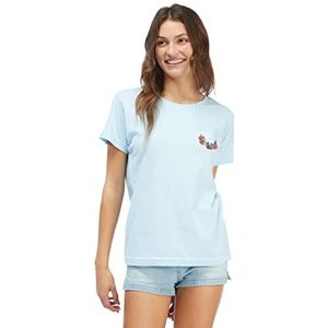 Roxy T-shirt Boyfriend Crew pour femme, Bleu froid 1, S