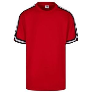 Urban Classics Oversized gestreept mesh-T-shirt voor heren, Stedelijk rood