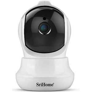 SriHome SH020, draadloze beveiligingscamera, 1080p, HD, IP-camera, wifi, infrarood, bidirectionele audio, wit