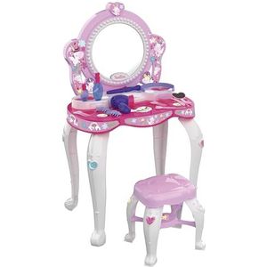 Chicos - Make-uptafel voor kinderen, meisjes, topster, imitatiespel, kaptafel met spiegel en kruk, speelgoed, 12 accessoires, mijn eerste kaptafel (87398)