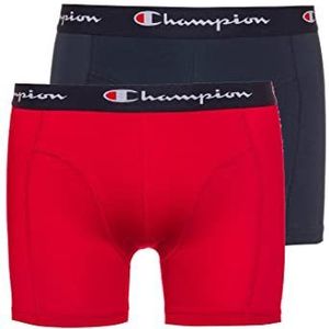 Champion Ajust Boxershorts voor heren, 2 stuks, marineblauw en rood