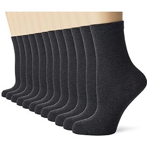 FM London 12 paar uniseks sokken, ademend, duurzaam, comfortabel, kindersokken, grijs.