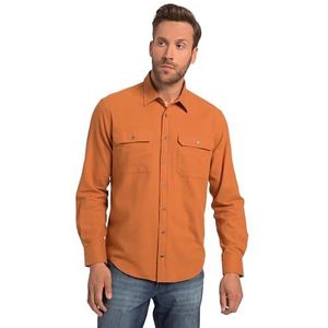 JP 1880 Chemise en flanelle à manches longues et col Kent pour homme, grande taille, taille L-8XL, coupe moderne 819746, Orange rouille., 3XL