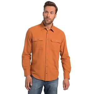 JP 1880 Chemises en flanelle à manches longues, col Kent, coupe moderne, Orange rouille., 3XL taille tall