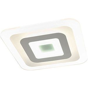 EGLO LED plafondlamp Reducta 1, 1-vlammige plafondlamp modern, lichtkleur instelbaar (warm wit, neutraal wit, koud wit), woonkamerlamp van metaal in wit, gesatineerde kunststof in helder