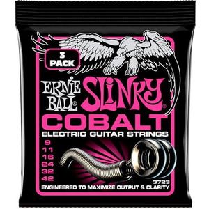 Ernie Ball Super Slinky Cobalt Elektrische gitaarstrings, 3 stuks, 9-42 meter