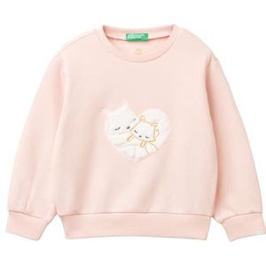 United Colors of Benetton Sweat à capuche pour filles et filles, rose, 2 ans