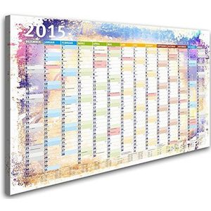 LanaKK Elegante kalender 2015 wandplanner op canvas, standaardkwaliteit, meerkleurig, 100 x 70 cm