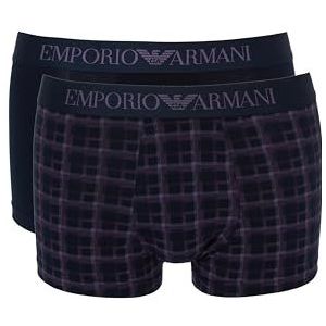 EMPORIO ARMANI Caleçons pour homme, Carreaux bleu/Armani BL, S