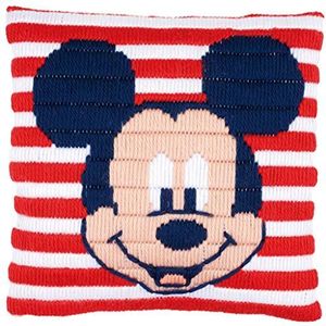 Vervaco Disney Mickey Mouse borduurkussen, voorbedrukt, katoen, 25 x 25 x 0,3 cm, meerkleurig