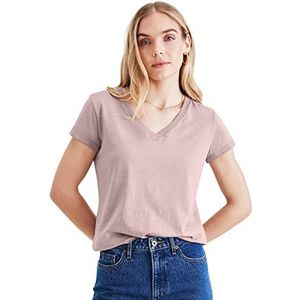 Docker's Dames slim fit V-hals T-shirt paarse duif L, Paarse duif