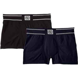Luigi di Focenza 1619 Retro shorts voor heren, verpakking van 2 stuks, marineblauw (338/001)