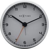 Wekker NeXtime 9 x 9 x 7.5 cm, metaal, wit, 'Company Alarm'