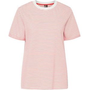 Pcria Ss Fold Up Tee Stripes Noos Bc, Blanc éclatant., XL