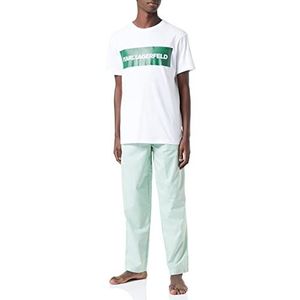 KARL LAGERFELD Pj bedrukte T-shirt set pyjama heren (1 stuk), Groen/Wit
